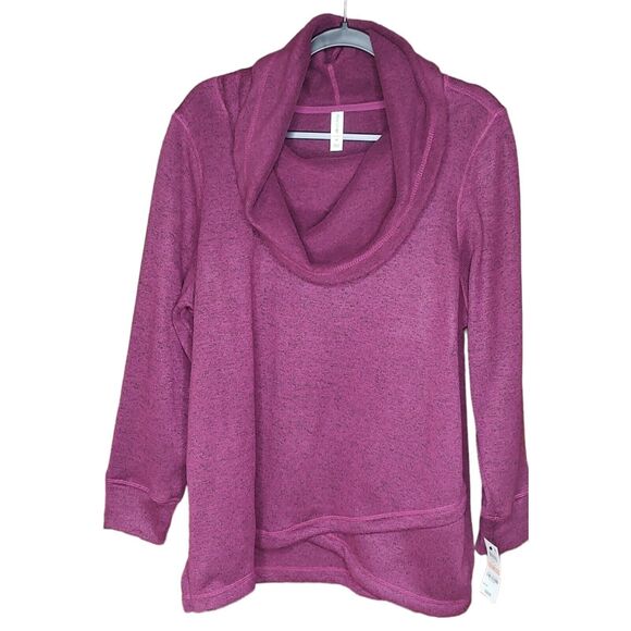 NEW Ideology Sz 2X Cowl Neck Pullover Cozy Fleece Women's Sweater Plum Caspia - Picture 1 of 6
